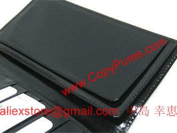 GUCCI　グッチ　財布　メンズ　長札　札入れ　Gスクリプト　ブリリアント　エナメルカーフ　ブラック　203599